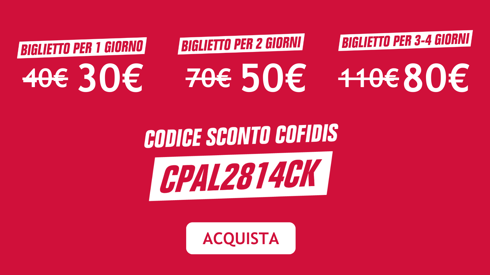 Iscriviti con il nostro codice sconto: CPAL2814CK
